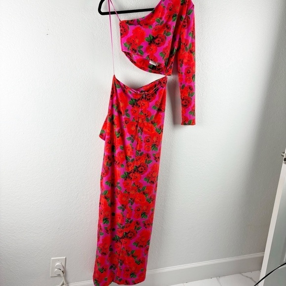 The New Arrivals by Ilkyaz Oze Gaia Cut Out Maxi Dress Rose Salvaje Size 6 - Picture 5 of 10